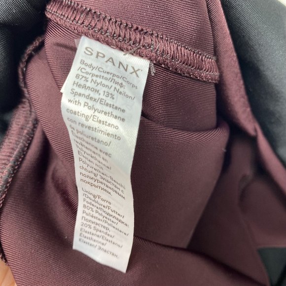 Spanx Faux Leather Maroon Leggings Large - Picture 7 of 12